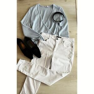 KUT From The Kloth Mia High Rise Skinny Jeans White Size 8 Stretch Denim